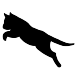 やっぱり猫はハンター！ジャンプする猫のシルエットイラスト